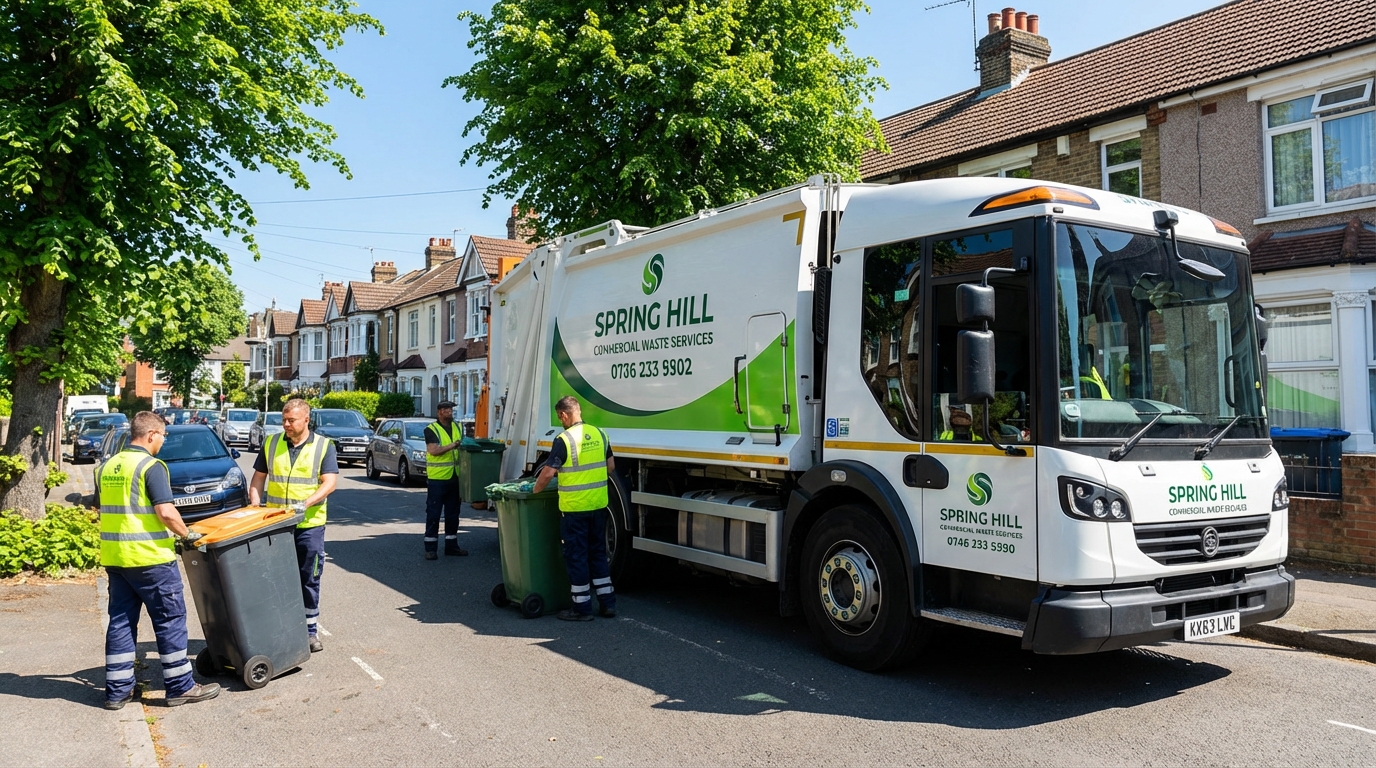 Professional Commercial Waste Removal team in Spring Hill loading waste into van