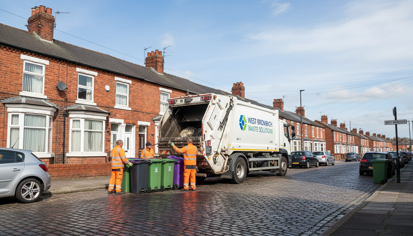 Professional Commercial Waste Removal team in West Bromwich loading waste into van