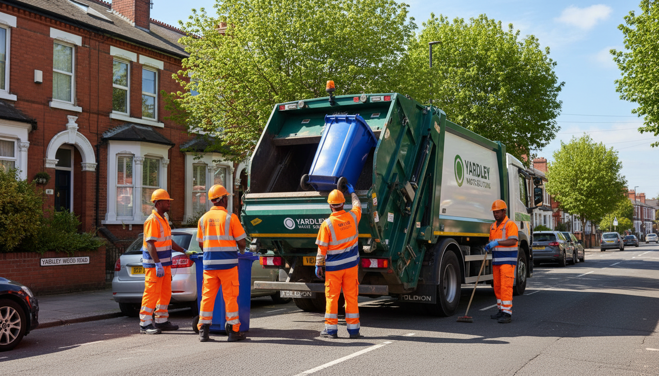 Professional Commercial Waste Removal team in Yardley loading waste into van