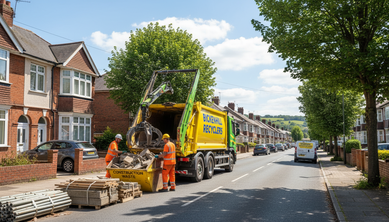 Professional Construction Waste Removal team in Bickenhill loading waste into van