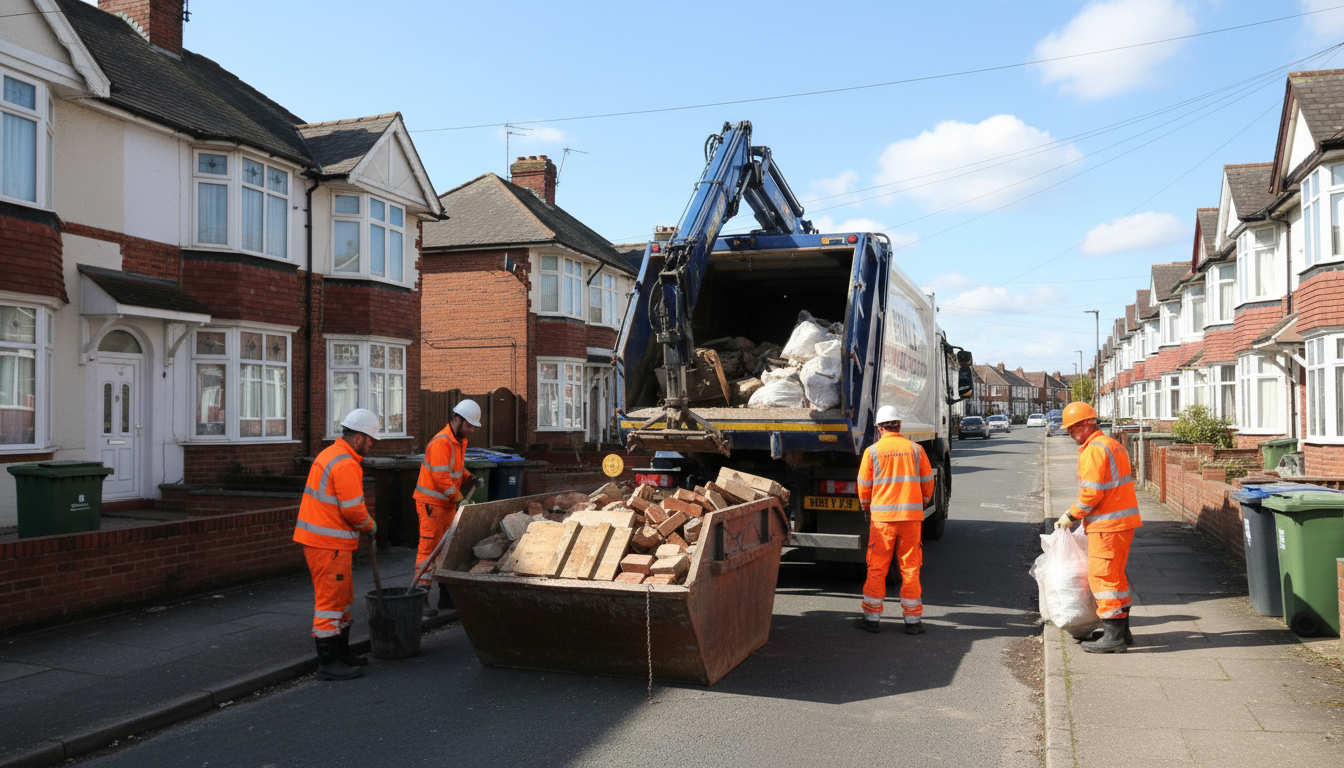 Professional Construction Waste Removal team in Binley loading waste into van