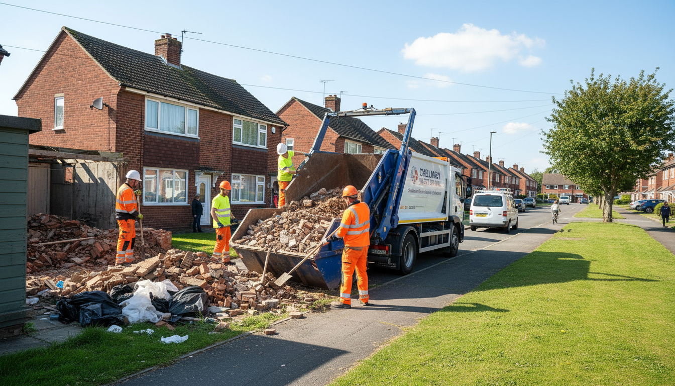 Professional Construction Waste Removal team in Chelmsley Wood loading waste into van