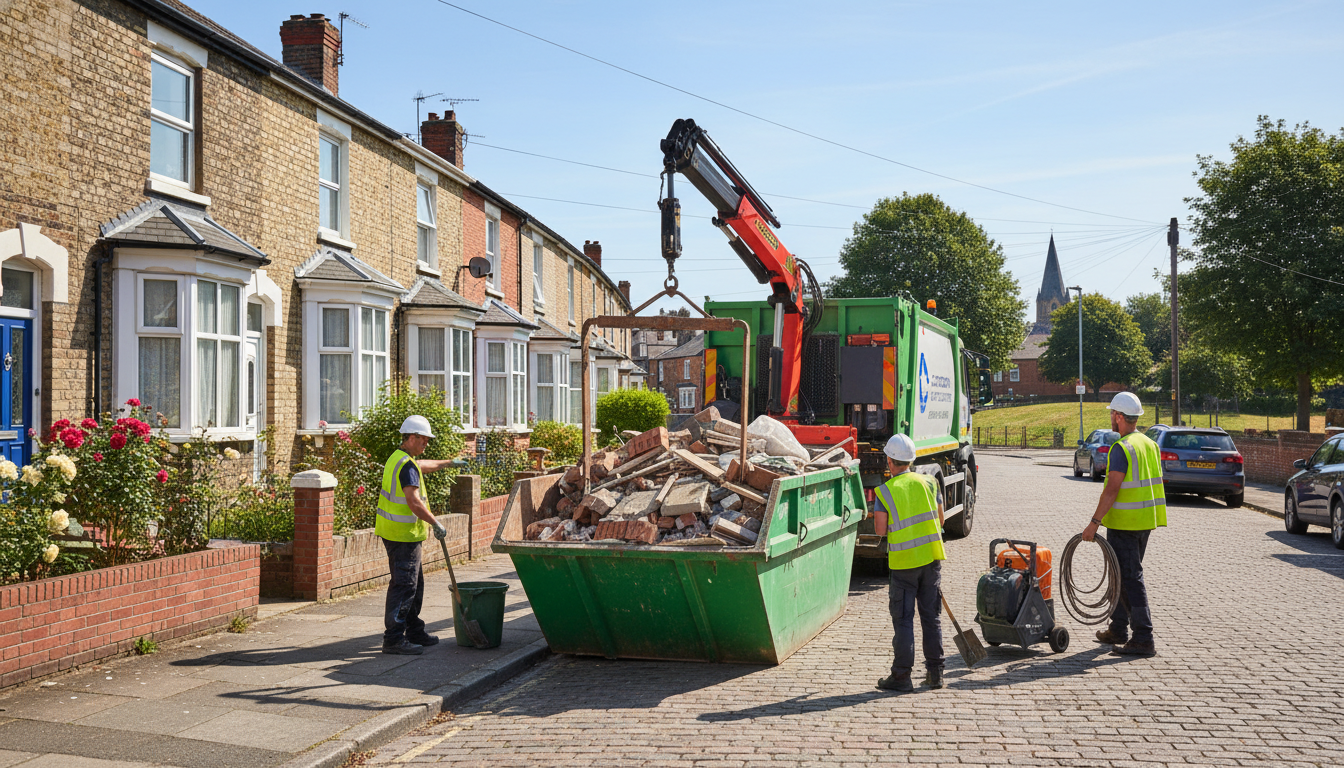 Professional Construction Waste Removal team in Coundon loading waste into van