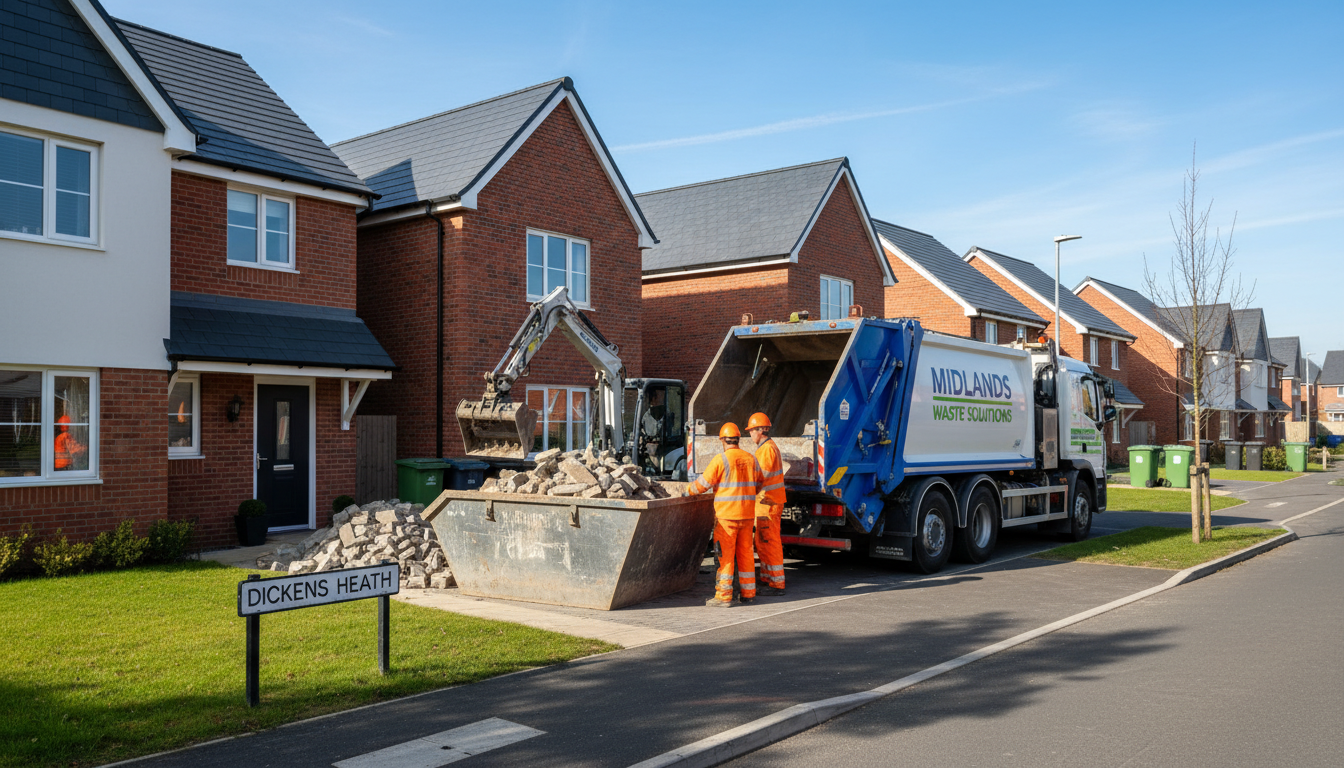 Professional Construction Waste Removal team in Dickens Heath loading waste into van