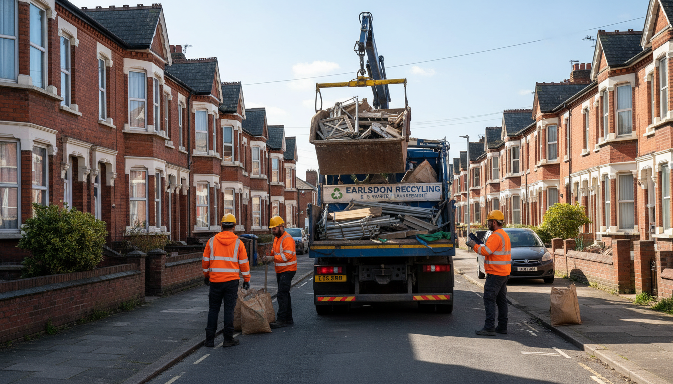 Professional Construction Waste Removal team in Earlsdon loading waste into van