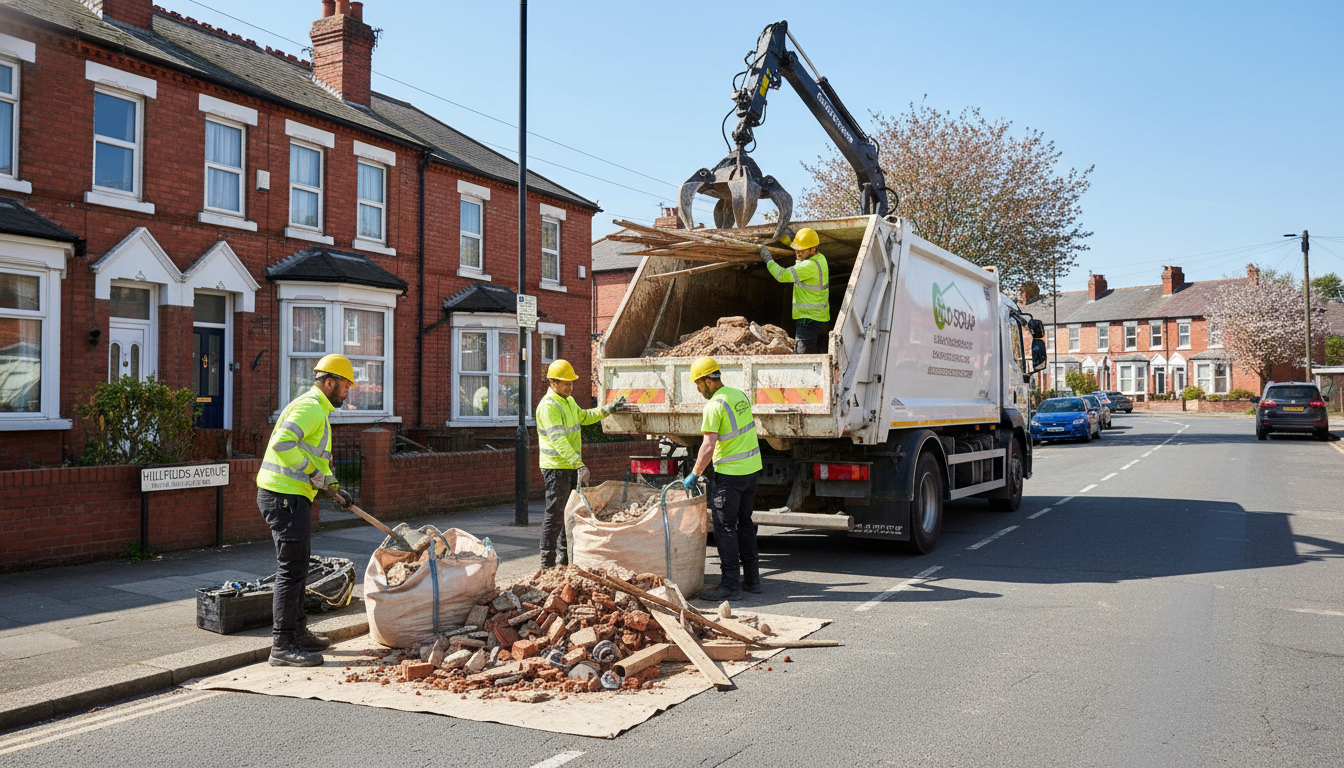 Professional Construction Waste Removal team in Hillfields loading waste into van