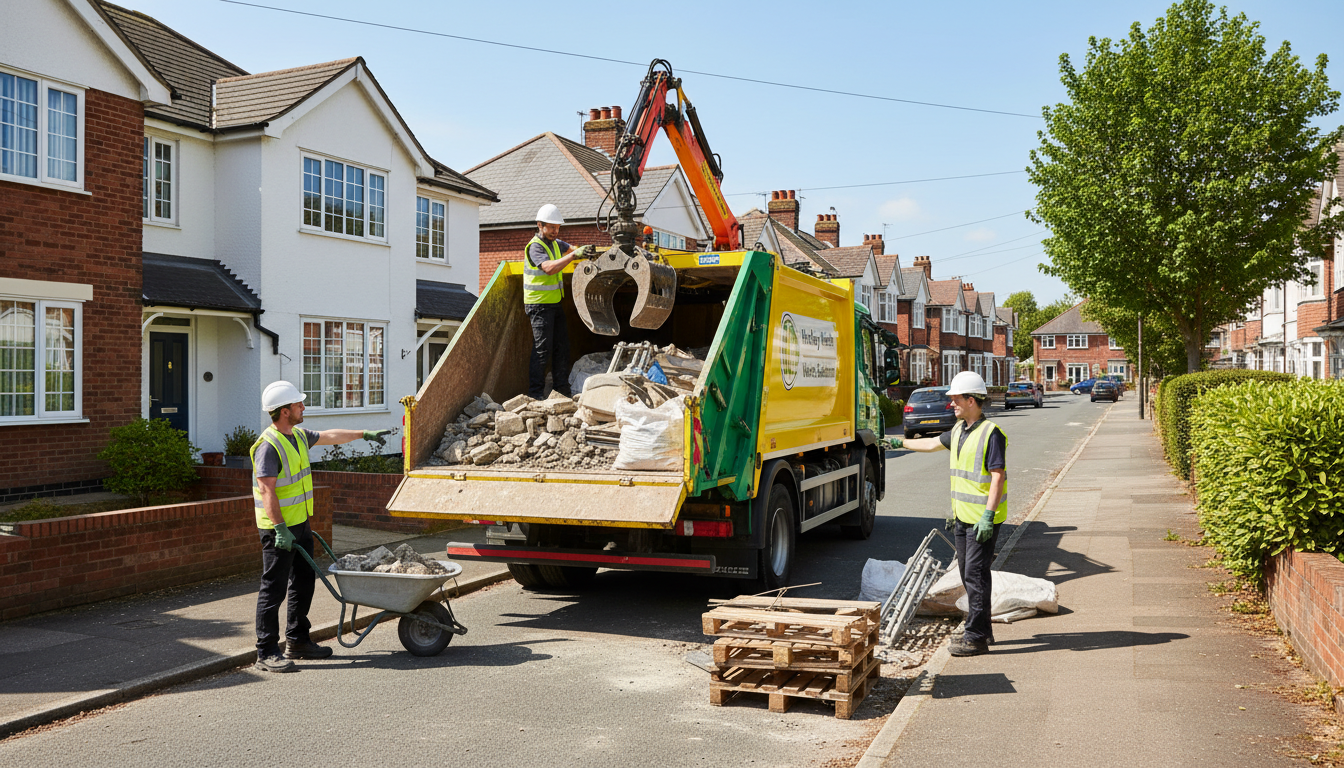 Professional Construction Waste Removal team in Hockley Heath loading waste into van