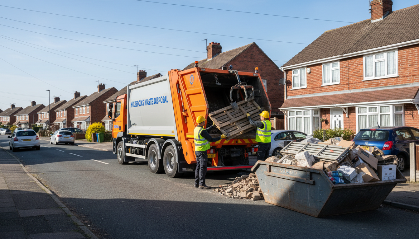 Professional Construction Waste Removal team in Holbrooks loading waste into van