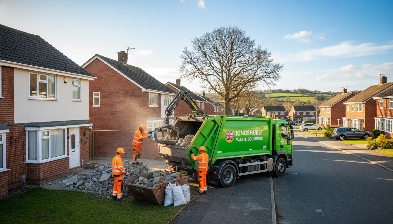 Professional Construction Waste Removal team in Kingshurst loading waste into van