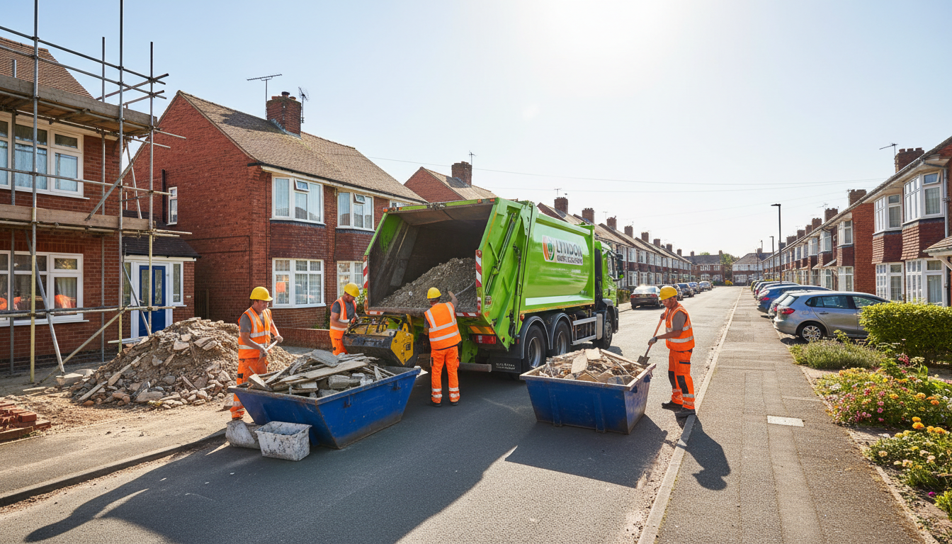 Professional Construction Waste Removal team in Lyndon loading waste into van