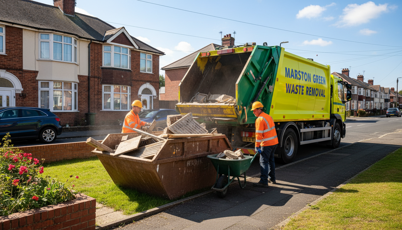 Professional Construction Waste Removal team in Marston Green loading waste into van