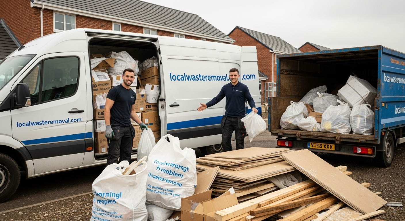 Professional Construction Waste Removal team in Mere Green loading waste into van