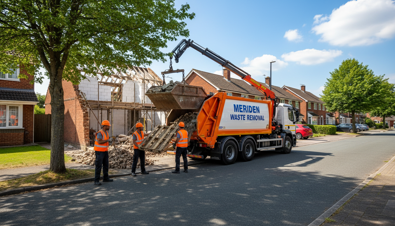 Professional Construction Waste Removal team in Meriden loading waste into van