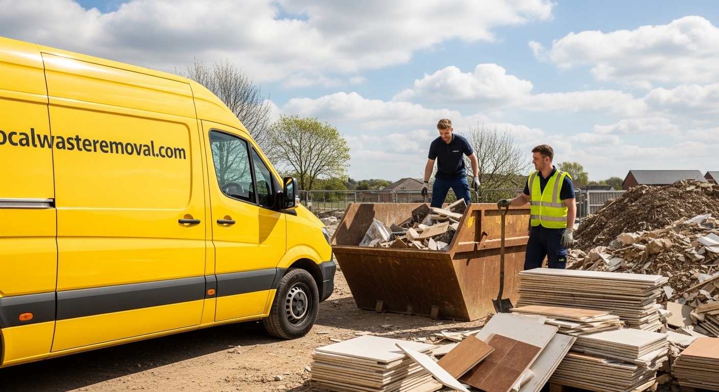 Professional Construction Waste Removal team in Moseley loading waste into van