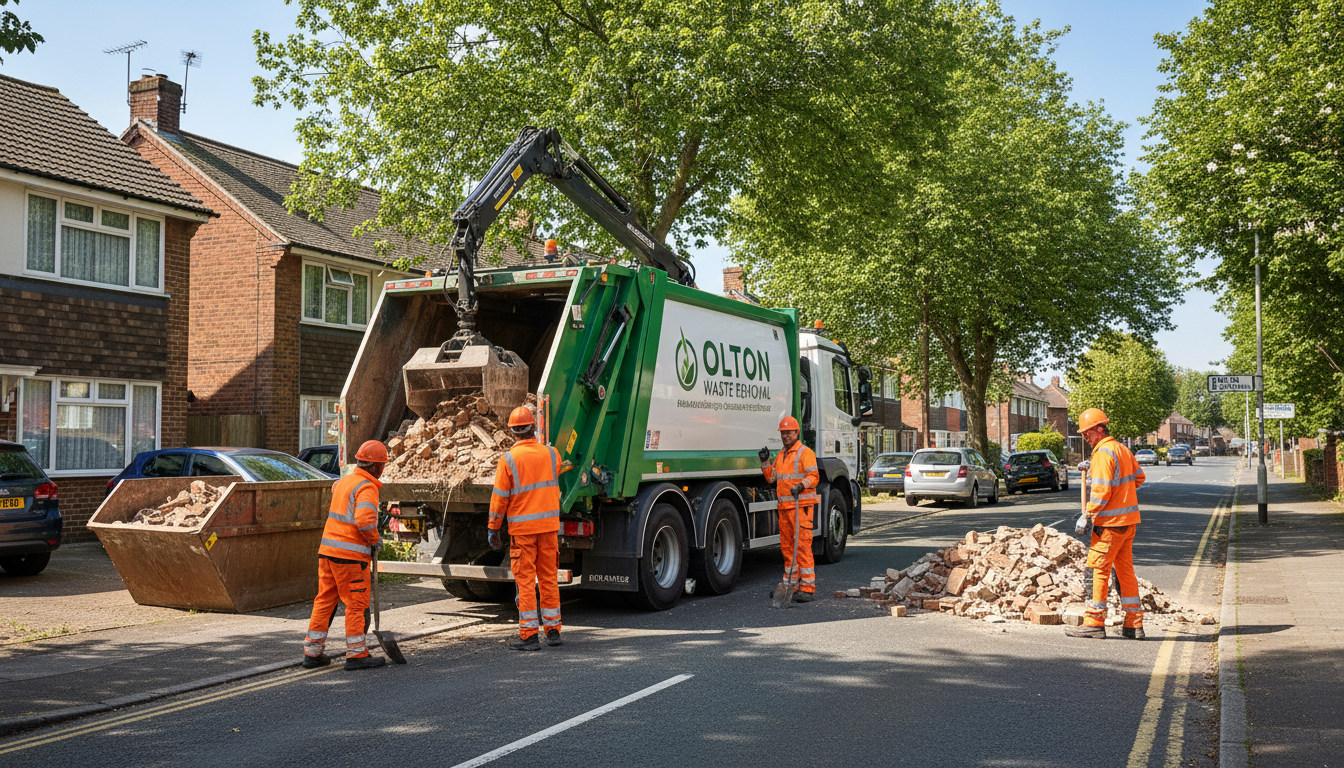Professional Construction Waste Removal team in Olton loading waste into van