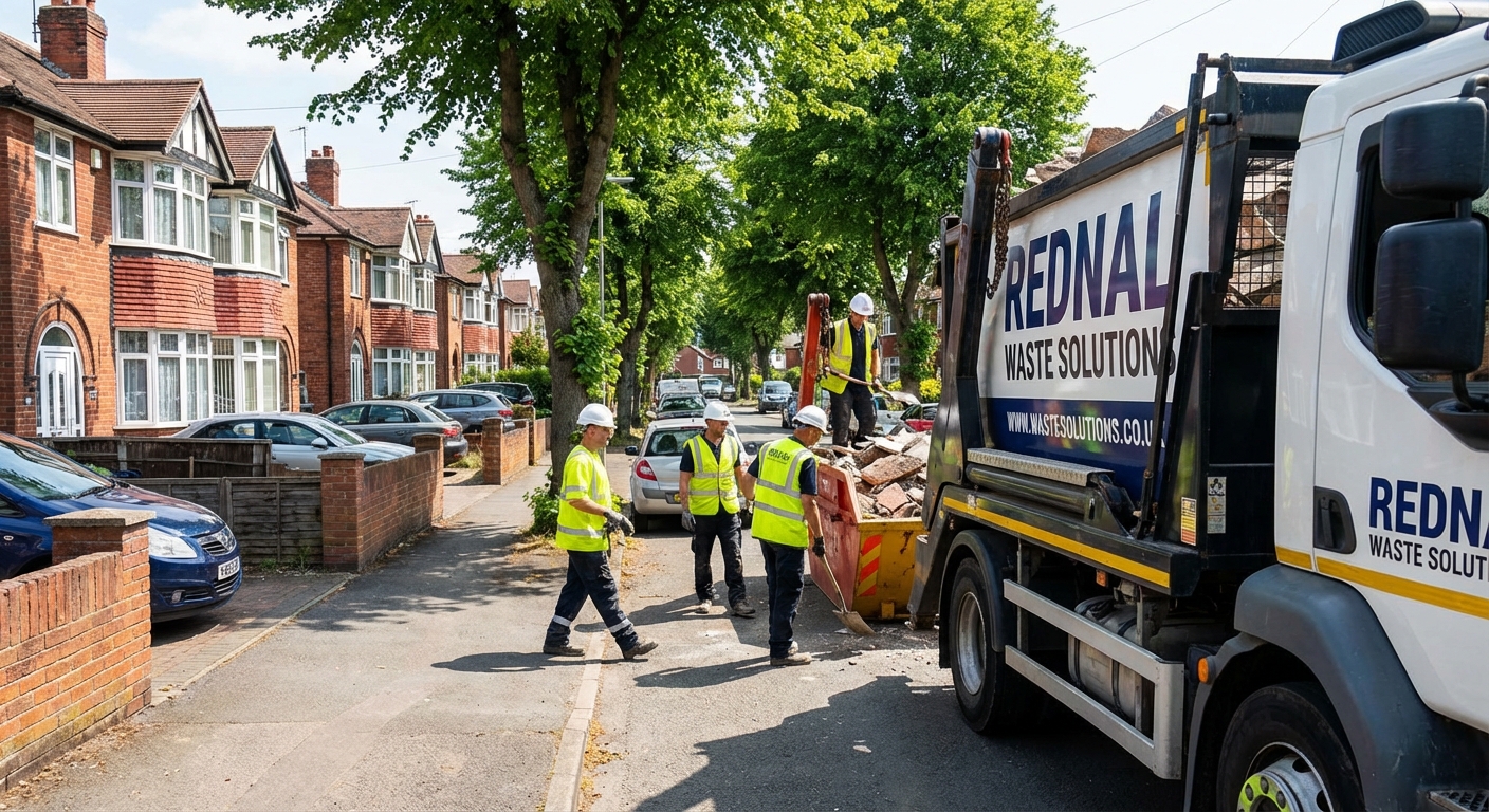 Professional Construction Waste Removal team in Rednal loading waste into van