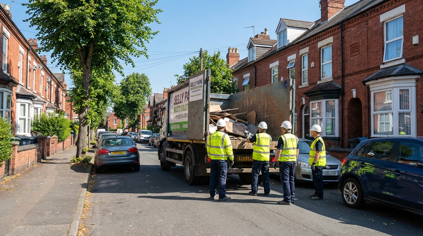 Professional Construction Waste Removal team in Selly Park loading waste into van