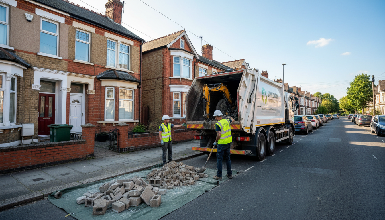 Professional Construction Waste Removal team in Sheldon loading waste into van