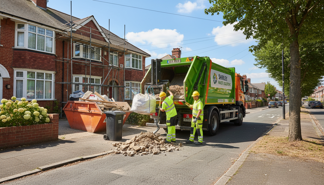 Professional Construction Waste Removal team in Shirley loading waste into van
