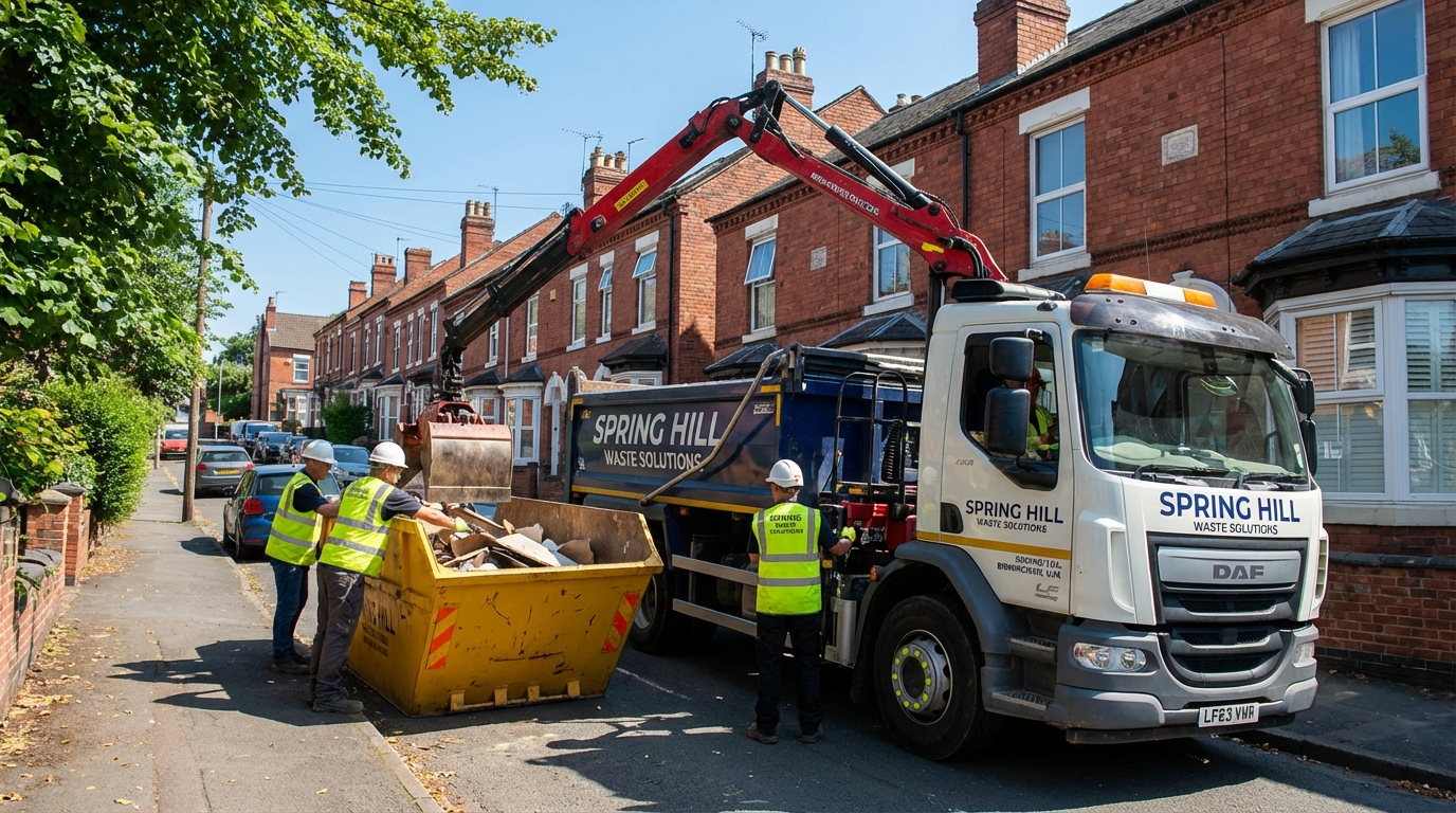 Professional Construction Waste Removal team in Spring Hill loading waste into van
