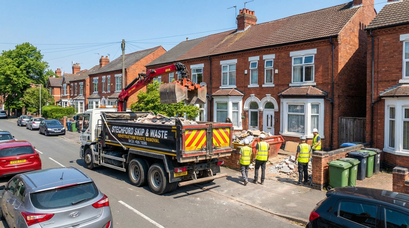 Professional Construction Waste Removal team in Stechford loading waste into van