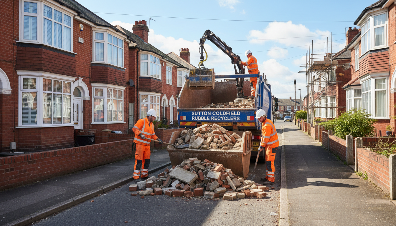 Professional Construction Waste Removal team in Sutton Coldfield loading waste into van