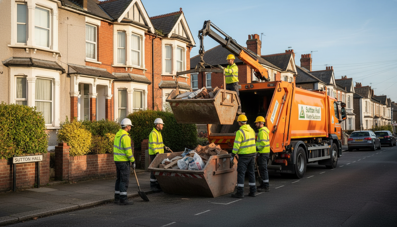 Professional Construction Waste Removal team in Sutton New Hall loading waste into van