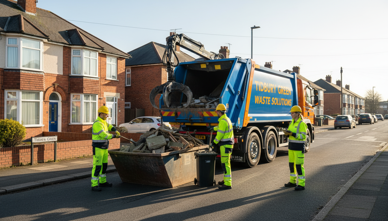 Professional Construction Waste Removal team in Tidbury Green loading waste into van