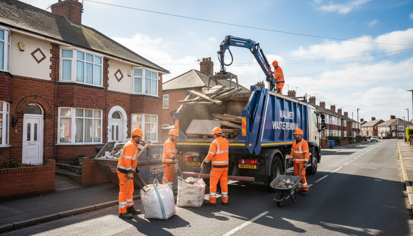 Professional Construction Waste Removal team in Walmley loading waste into van