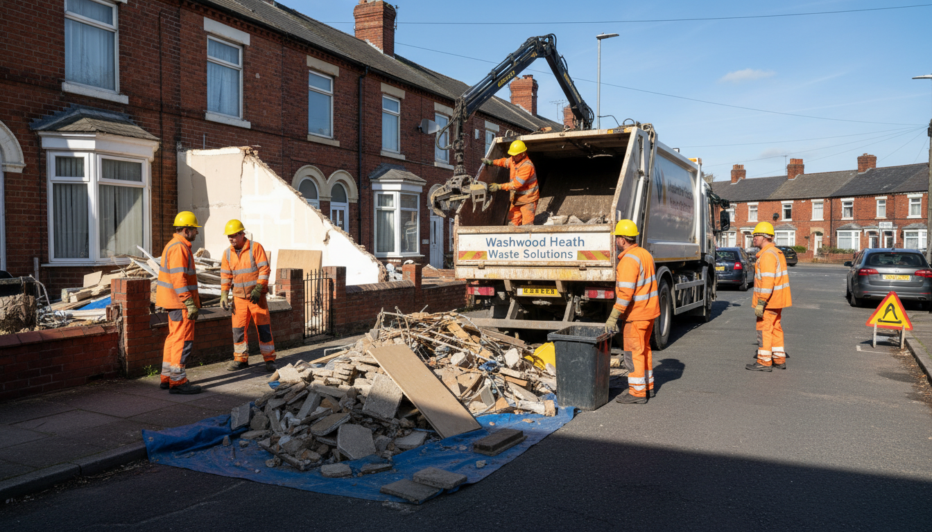 Professional Construction Waste Removal team in Washwood Heath loading waste into van