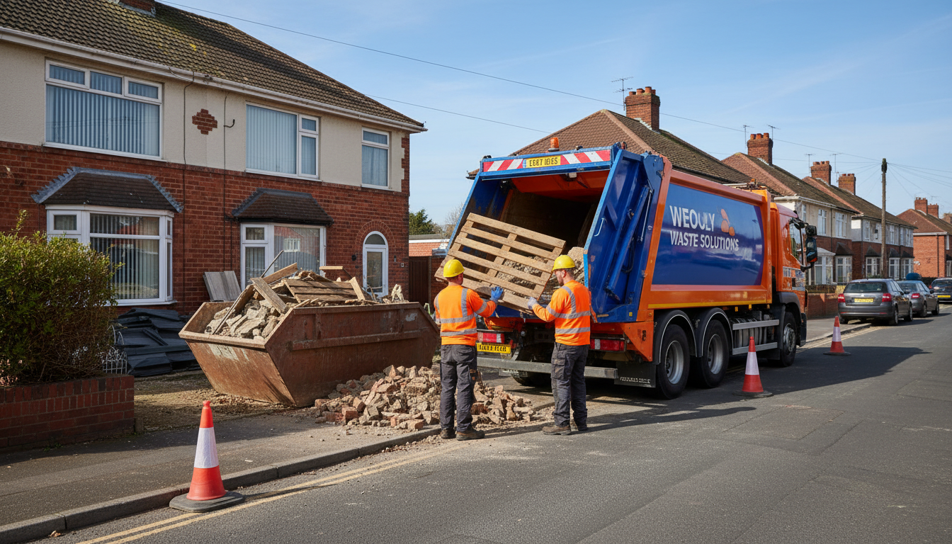 Professional Construction Waste Removal team in Weoley Castle loading waste into van