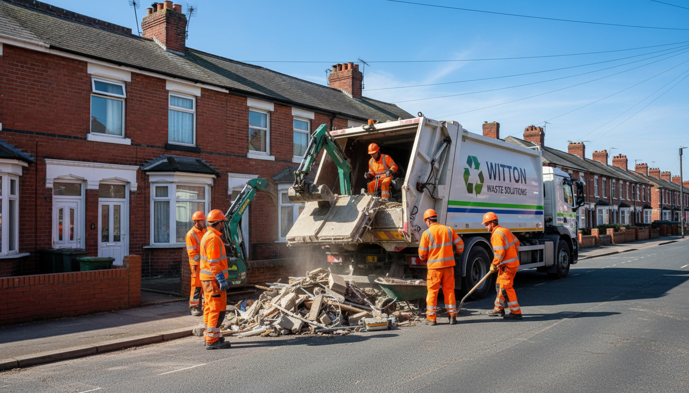 Professional Construction Waste Removal team in Witton loading waste into van