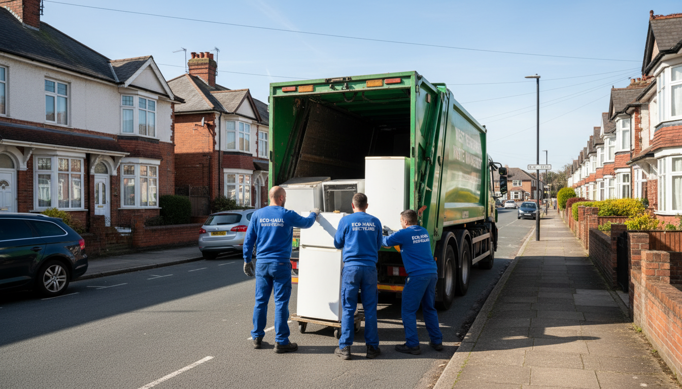 Professional Fridge Removal team in Ball Hill loading waste into van