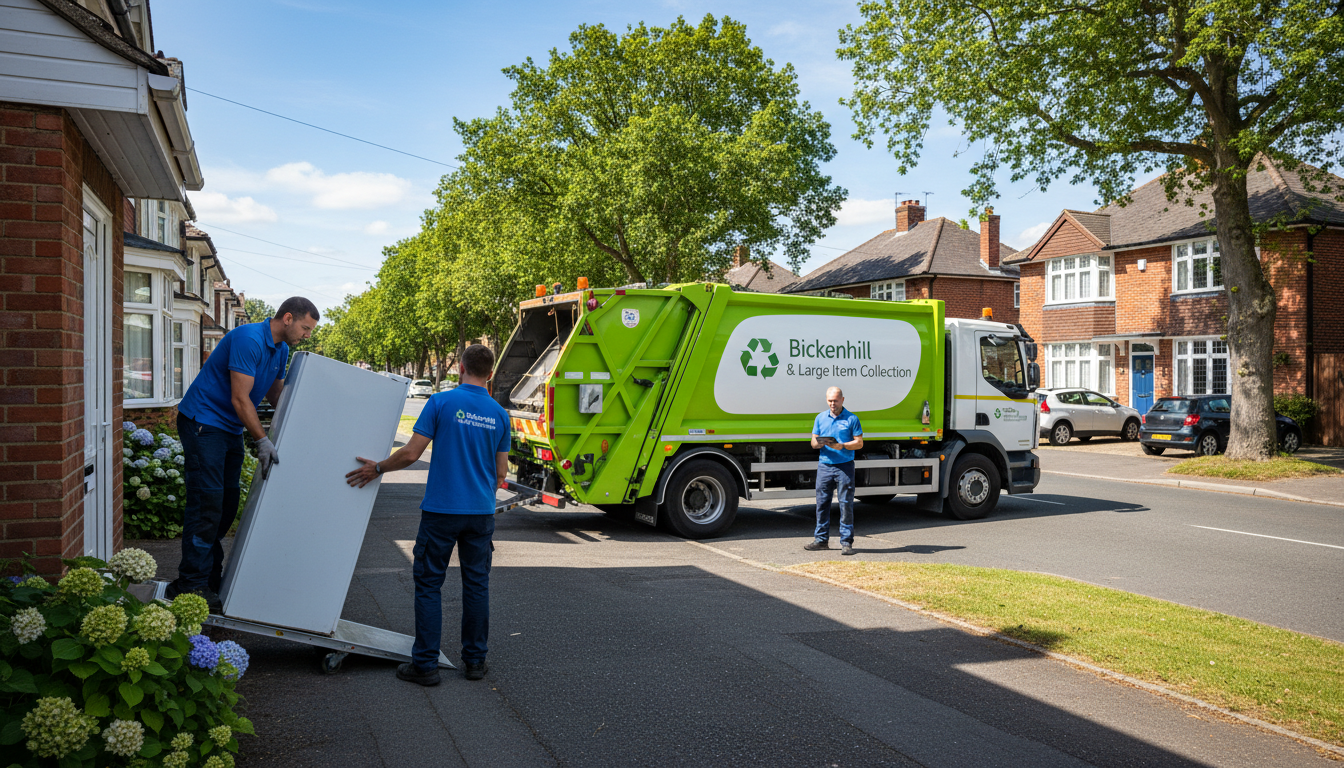 Professional Fridge Removal team in Bickenhill loading waste into van