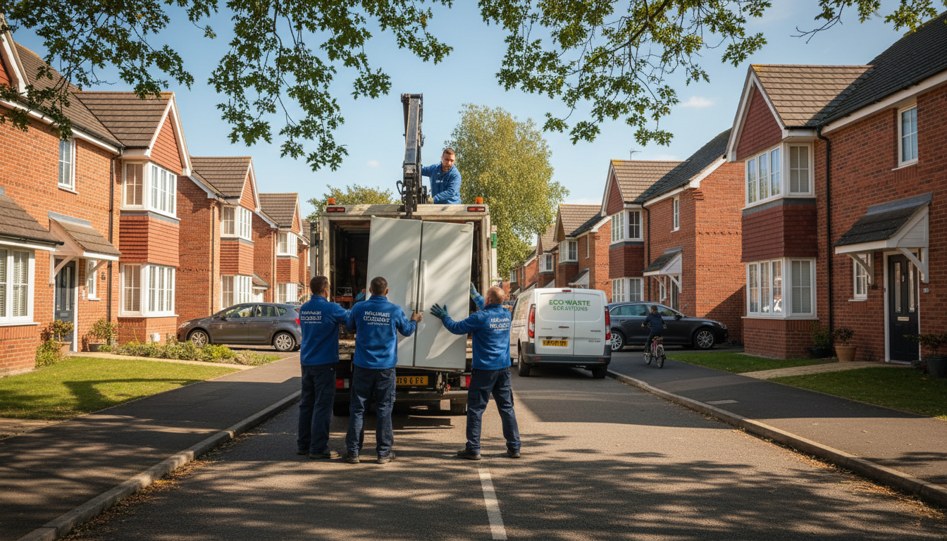Professional Fridge Removal team in Dickens Heath loading waste into van