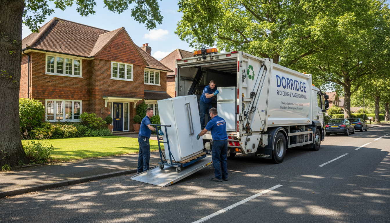 Professional Fridge Removal team in Dorridge loading waste into van