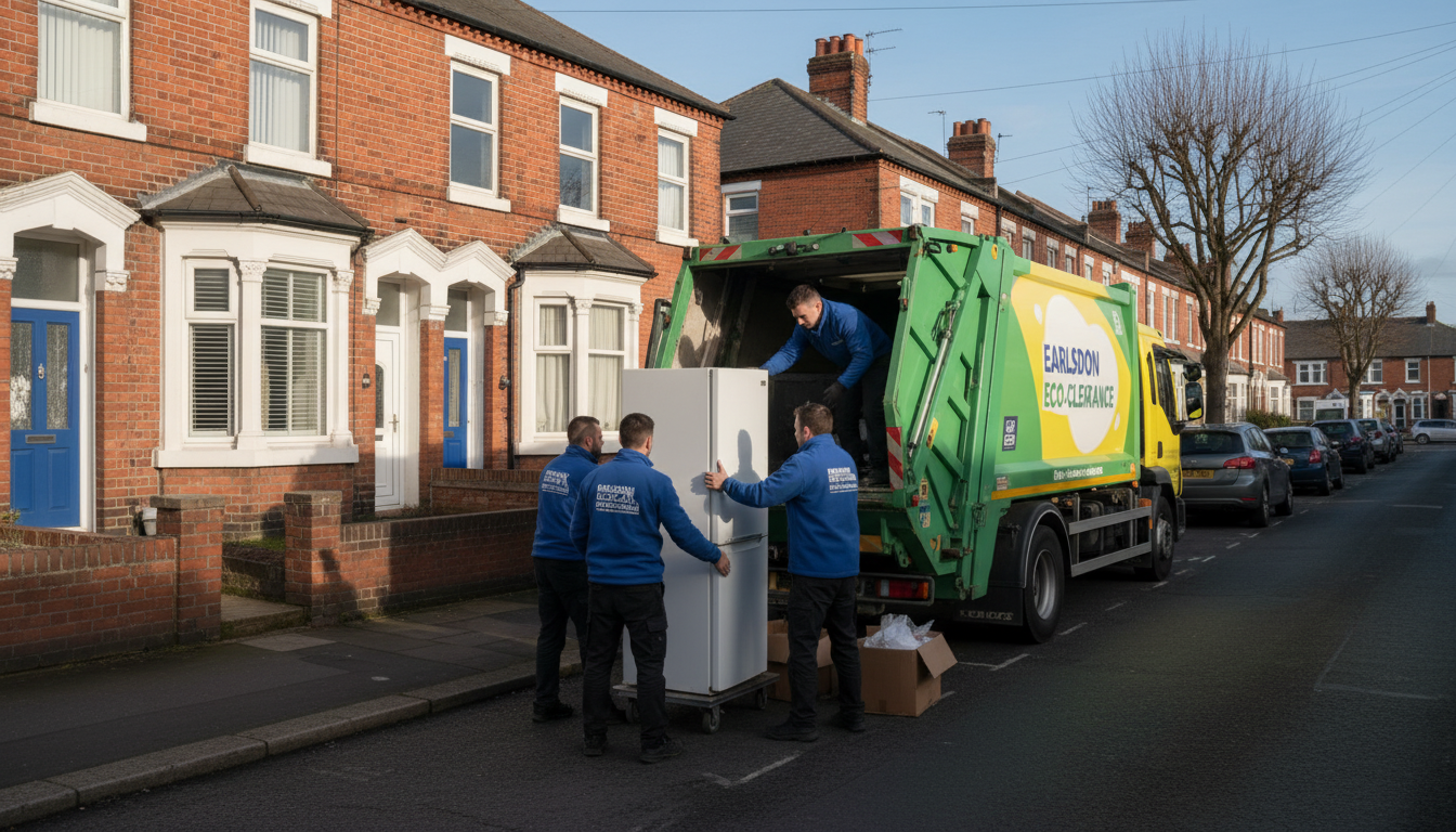 Professional Fridge Removal team in Earlsdon loading waste into van