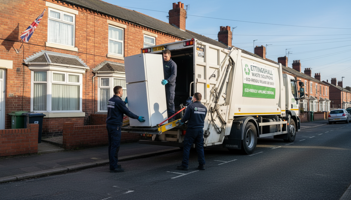 Professional Fridge Removal team in Ettingshall loading waste into van