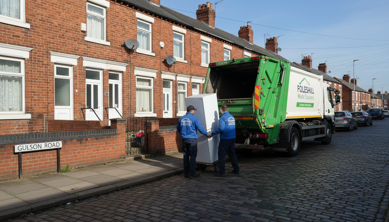Professional Fridge Removal team in Foleshill loading waste into van