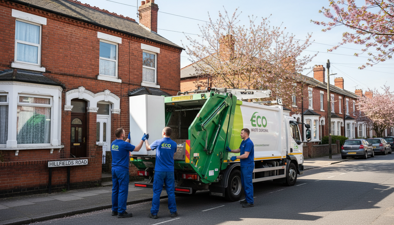 Professional Fridge Removal team in Hillfields loading waste into van