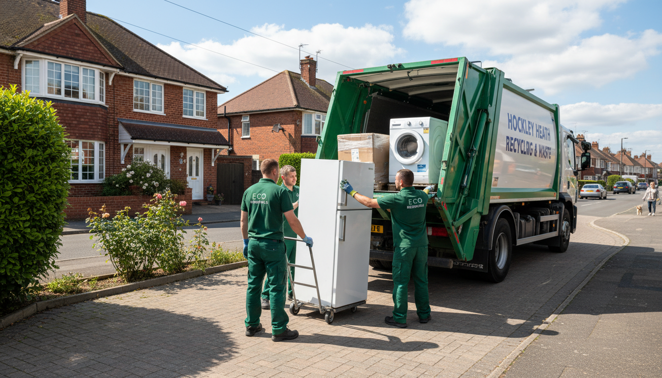 Professional Fridge Removal team in Hockley Heath loading waste into van