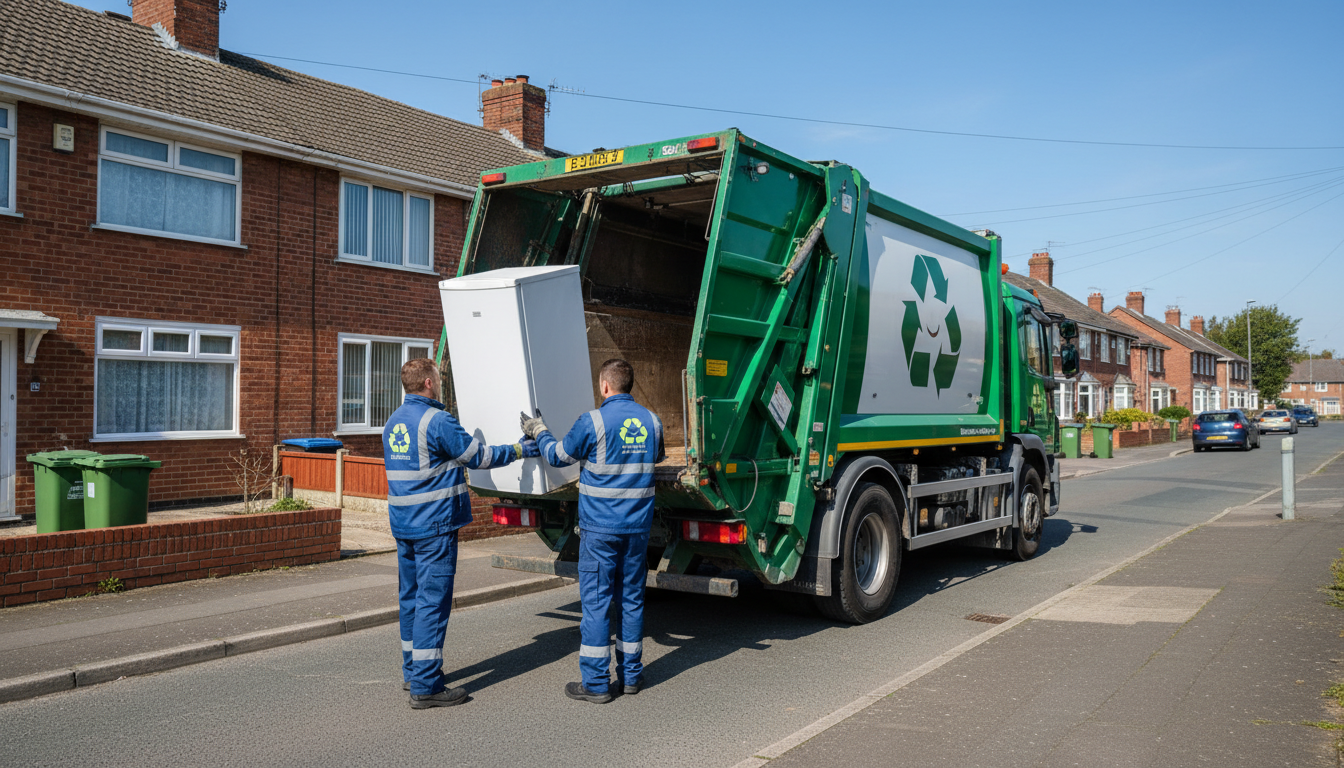 Professional Fridge Removal team in Kingshurst loading waste into van