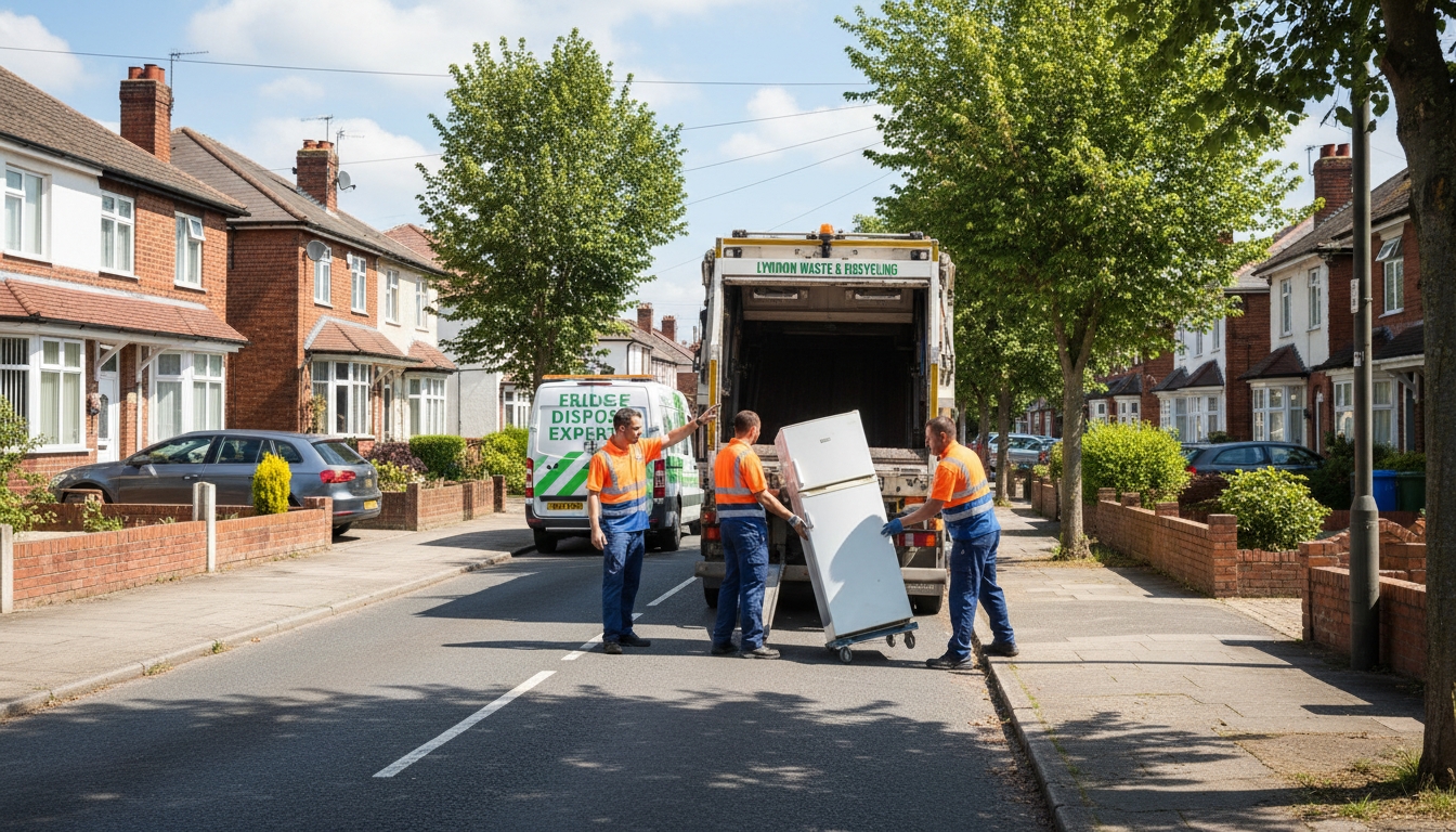 Professional Fridge Removal team in Lyndon loading waste into van