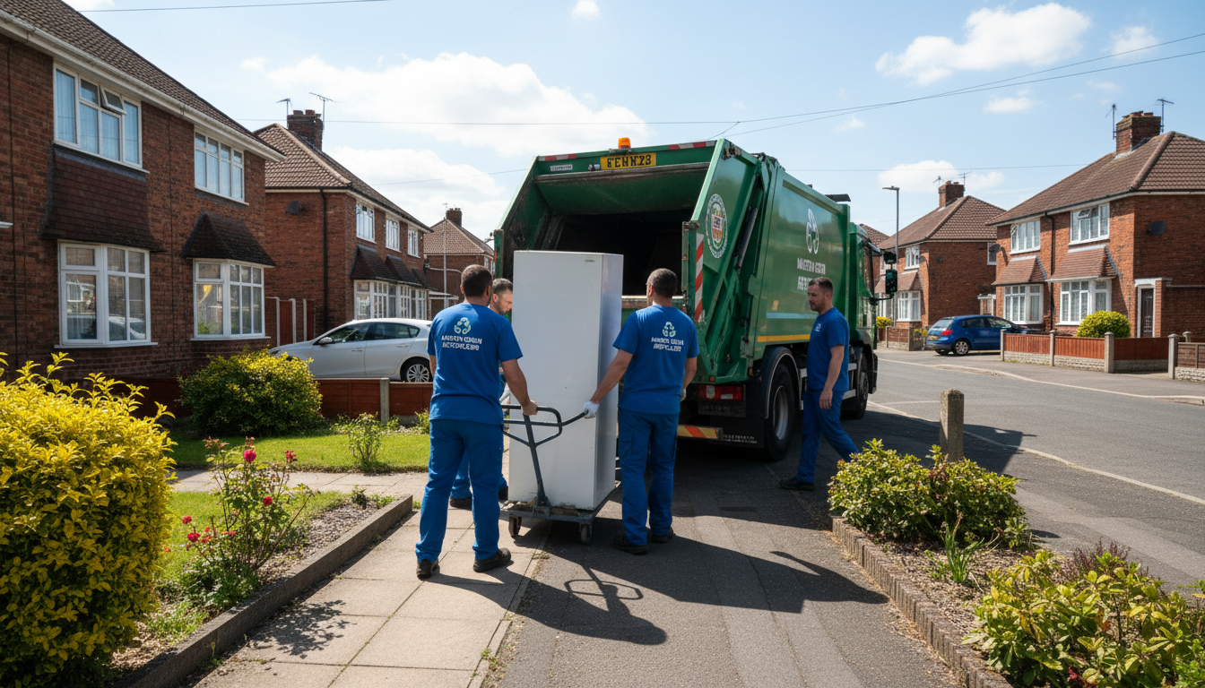 Professional Fridge Removal team in Marston Green loading waste into van