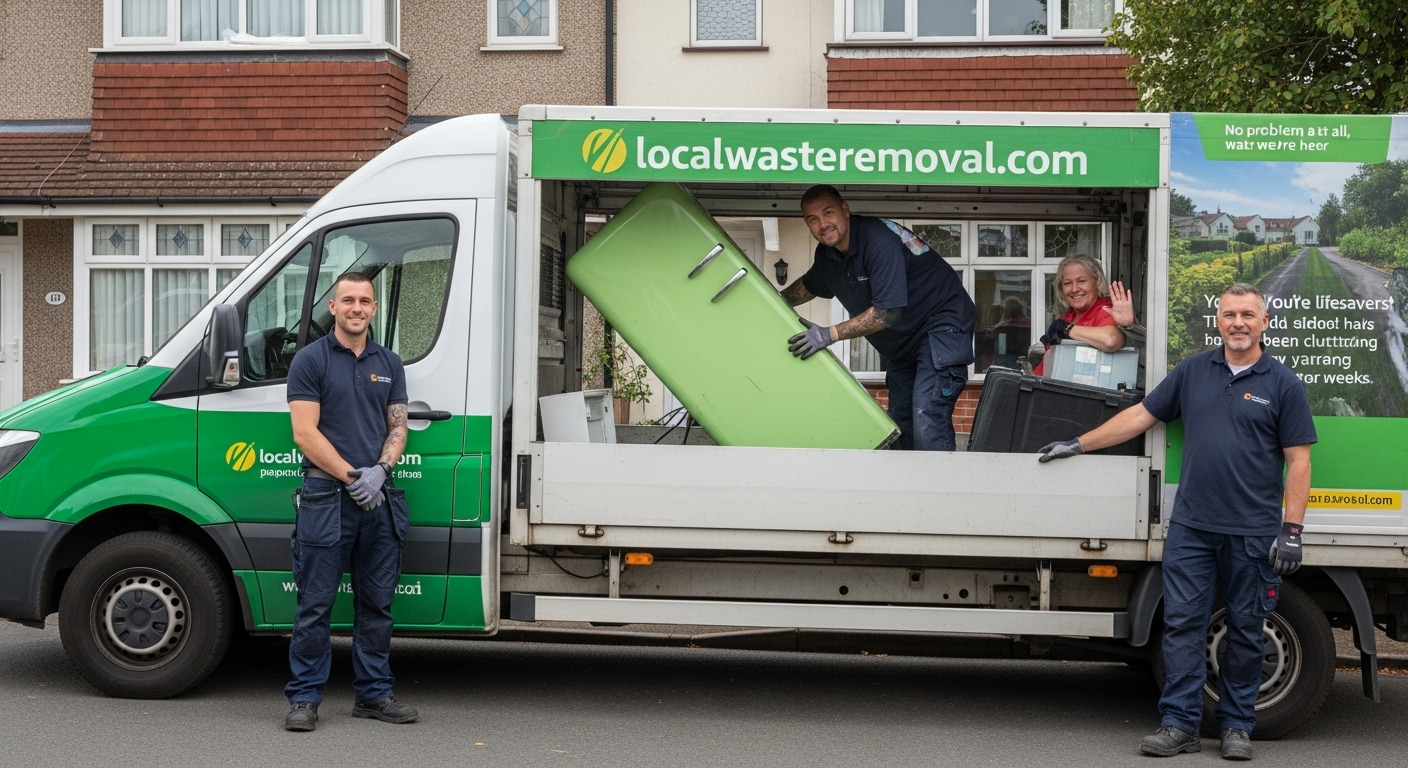 Professional Fridge Removal team in Mere Green loading waste into van
