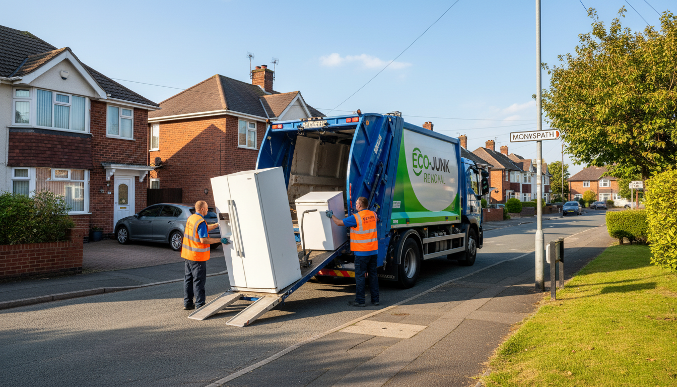 Professional Fridge Removal team in Monkspath loading waste into van