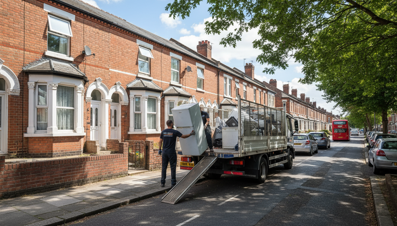 Professional Fridge Removal team in Saltley loading waste into van