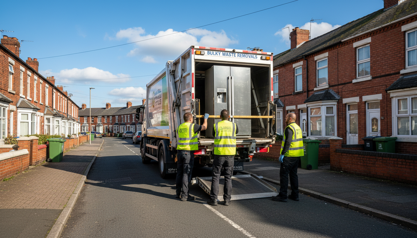 Professional Fridge Removal team in Sandwell loading waste into van