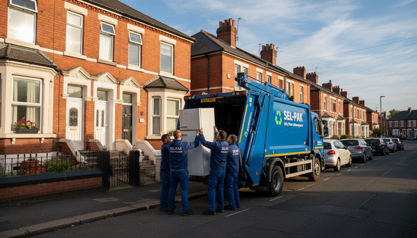 Professional Fridge Removal team in Selly Oak loading waste into van