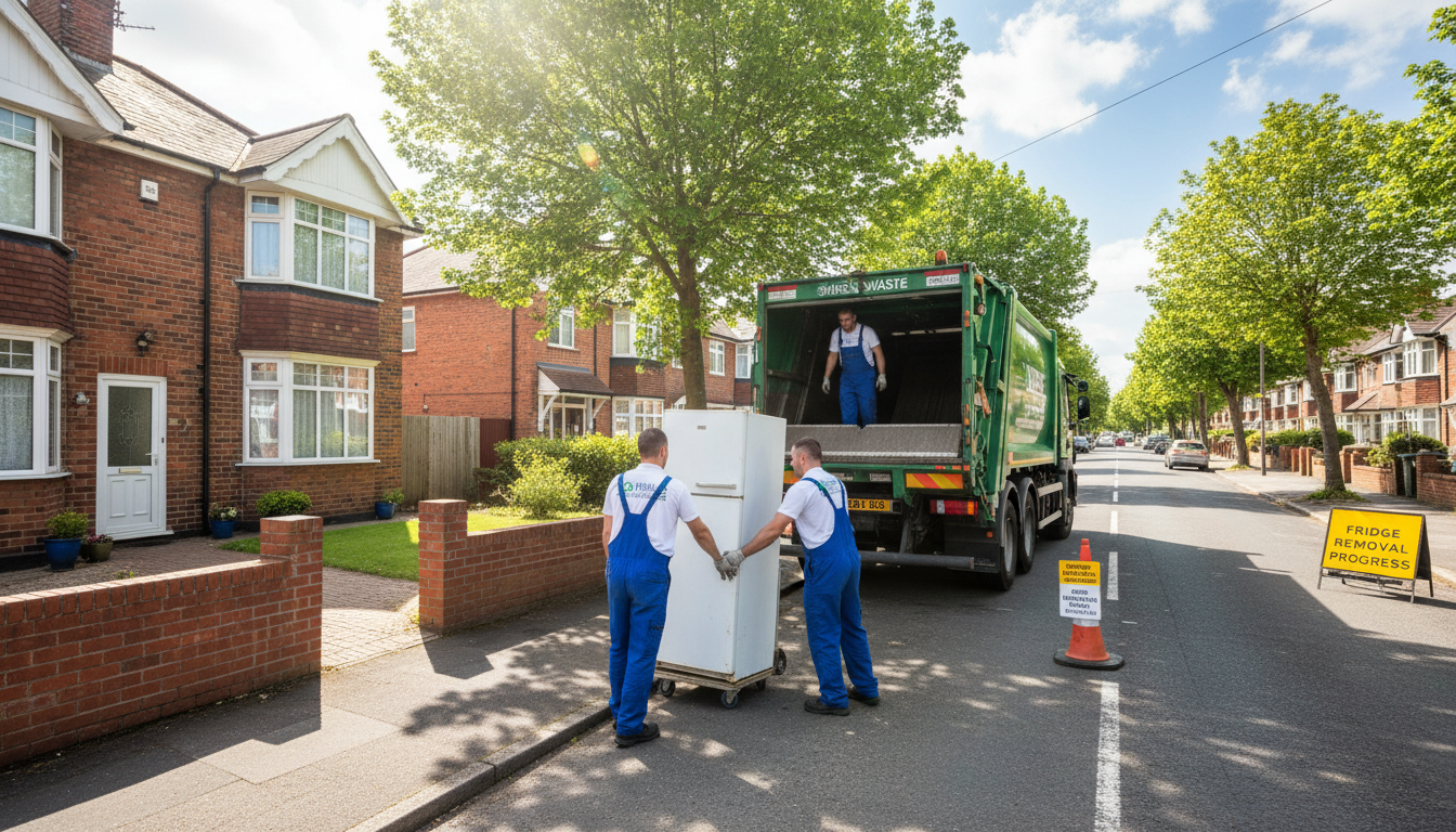 Professional Fridge Removal team in Shirley loading waste into van